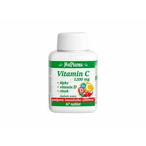 MedPharma Vitamin C 1200 mg + šípky, vitamin D, zinek - 67 tablet 1 kus: 1x67 tbl. obraz