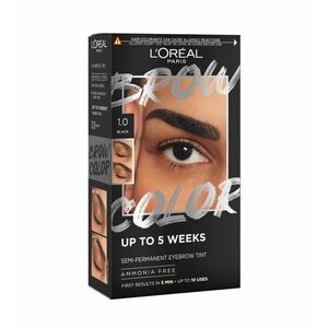 L´Oréal Paris Semi-permanentní barva na obočí Brow Color (Semi-Permanent Eyebrow Tint) 1.0 Black obraz