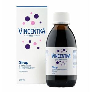 Vincentka Sirup s jitrocelem a mateřídouškou 200 ml obraz