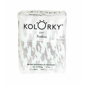 KOLORKY DAY Jednorázové eko plenky vel. XL 12-16 kg 17 ks peří obraz