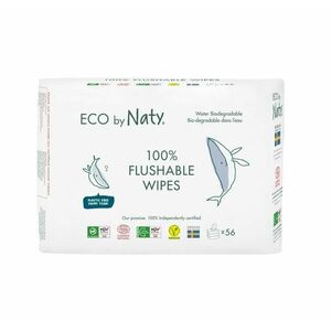 ECO by Naty Vlhčené ubrousky bez vůně splachovatelné 3x56 ks obraz