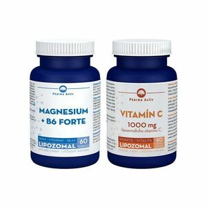 Pharma Activ Magnesium + B6 Forte Lipozomal + Vitamín C 1000 mg Lipozomal 60 tobolek + 60 tobolek obraz