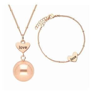 Bola Těhotenská rolnička s náramkem Heart and Love Rose Gold obraz