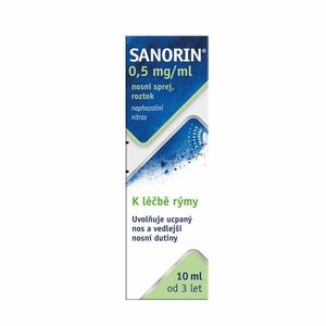 Sanorin 0, 5 mg/ml nosní sprej, roztok 10 ml obraz