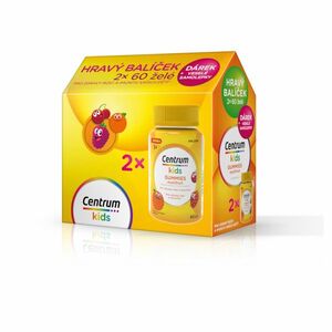 CENTRUM Kids gummies multifruit 2 x 60 želé + DÁREK veselé samolepky obraz