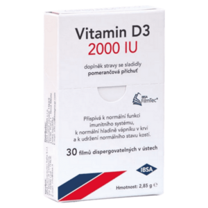 IBSA Vitamin D3 2000 IU 30 filmů rozpustných v ústech obraz