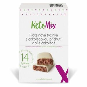 KETOMIX Proteinová tyčinka s čokoládovou příchutí v bílé čokoládě 14 kusů obraz