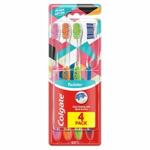 COLGATE Twister Design Edition zubní kartáček měkký 4ks obraz