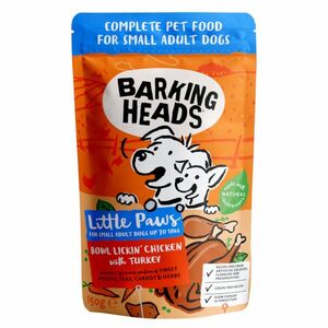 BARKING HEADS Litt.Paws Lickin Chick Turkey kapsička pro psy 150 g obraz