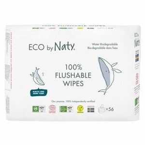 ECO BY NATY Vlhčené ubrousky Naty bez vůně splachovatelné 3 x 56 ks obraz