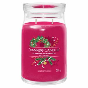 YANKEE CANDLE Signature Vonná svíčka velká 2 knoty Sparkling Winterberry 567 g obraz