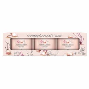 YANKEE CANDLE Pink Sands Votiv ve skle sada 3 x 37 g obraz