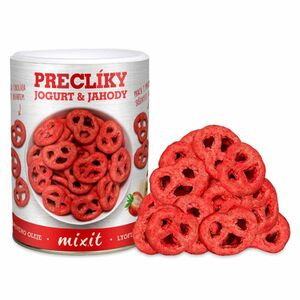 MIXIT Preclíky jogurtová čokoláda s jahodami 250 g obraz