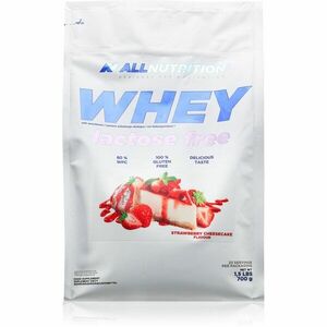 Allnutrition Whey Lactose Free syrovátkový protein bez laktózy příchuť Strawberry Cheesecake 700 g obraz