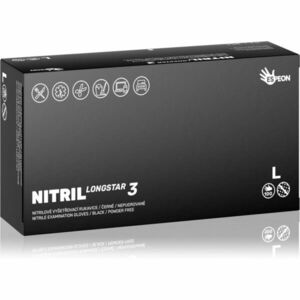 Espeon Nitril Longstar3 Black nitrilové nepudrované rukavice velikost L 2x50 ks obraz