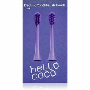 Hello Coco Electric Toothbrush Heads Purple náhradní hlavice pro zubní kartáček 2 ks obraz