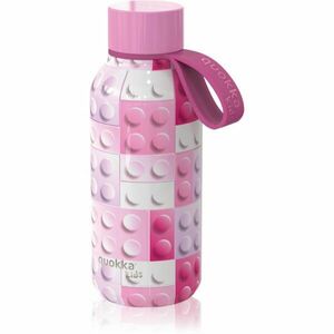 Quokka Solid Kids termoláhev s poutkem Pink Bricks 330 ml obraz