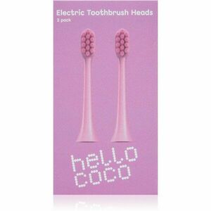 Hello Coco Electric Toothbrush Heads Pink náhradní hlavice pro zubní kartáček 2 ks obraz