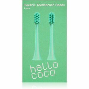 Hello Coco Electric Toothbrush Heads Green náhradní hlavice pro zubní kartáček 2 ks obraz