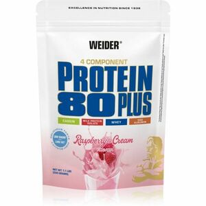 Weider Protein 80 Plus syrovátkový protein s aminokyselinami příchuť Raspberry - Cream 500 g obraz