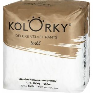 KOLORKY Deluxe Velvet Pants Jednorázové kalhotkové eko plenky - wild - L (8-13 kg) 19 ks obraz