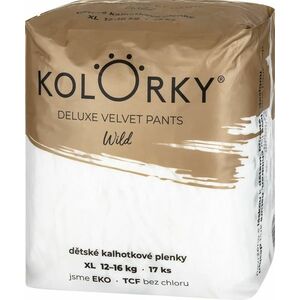 KOLORKY Deluxe Velvet Pants Jednorázové kalhotkové eko plenky - wild - XL (12-16 kg) 17 ks obraz