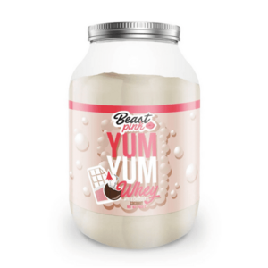 GYMBEAM BeastPink Yum Yum Whey white chocolate coconut 1000 g obraz