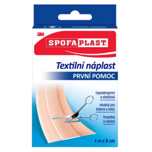 SPOFAPLAST 3M 164 Textilní elastic.náplast 1mx8cm obraz