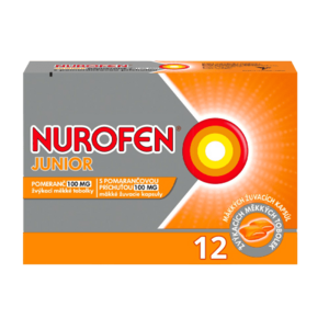 NUROFEN Junior Pomeranč 100 mg 12 měkkých tobolek obraz