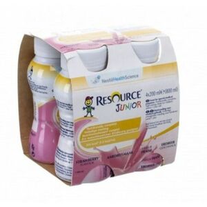 RESOURCE Resource Junior Fibre perorální roztok Jahoda 4 x 200 ml obraz