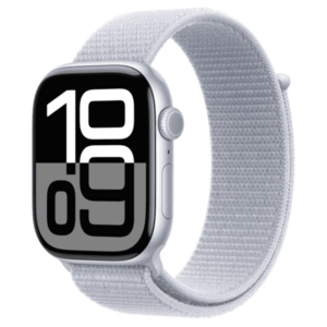 APPLE Watch Series 10 GPS + Cellular 42mm Silver Aluminium Case with Blue Cloud Sport Loop obraz