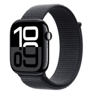 APPLE Watch Series 10 GPS + Cellular 42mm Jet Black Aluminium Case with Ink Sport Loop obraz