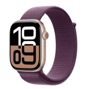 APPLE Watch Series 10 GPS + Cellular 42mm Rose Gold Aluminium Case with Plum Sport Loop obraz