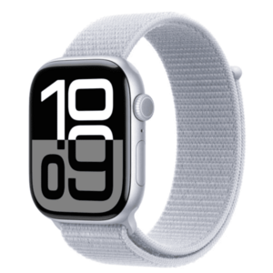 APPLE Watch Series 10 GPS + Cellular 46mm Silver Aluminium Case with Blue Cloud Sport Loop obraz