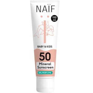 NAÏF Ochranný krém na opalování SPF 50 pro děti a miminka bez parfemace 100 ml obraz