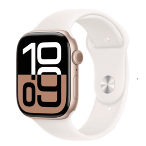 APPLE Watch Series 10 GPS + Cellular 42mm Rose Gold Aluminium Case with Light Blush Sport Band - M/L obraz