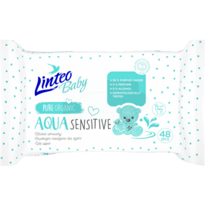 Dětské vlhčené ubrousky Linteo Baby AQUA SENSITIVE – 48 ks obraz