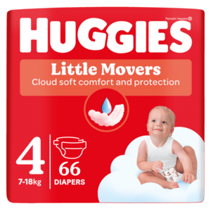 HUGGIES Little Movers plenky 4 (7-18 kg) 66 ks obraz