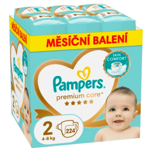 PAMPERS Premium Care plenky vel. 2, 4-8 kg měsíční balení 224 ks obraz