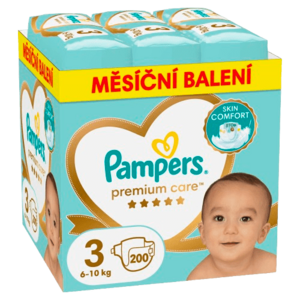 PAMPERS Premium Care plenky vel. 3, 6-10 kg měsíční balení 200 ks obraz