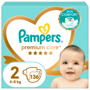 PAMPERS Premium Care plenky vel. 2, 4-8 kg, 136 ks obraz