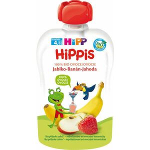 HIPP BIO Hippis 100% ovoce Jablko-Banán-Jahoda 100 g obraz