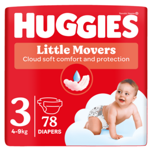 HUGGIES Little Movers plenky 3 (4 - 9 kg) 78 ks obraz