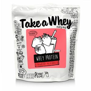 TAKE A WHEY Protein jahodový mléčný shake 907 g obraz