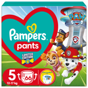 PAMPERS Active Baby Pants Paw Patrol Kalhotkové plenky vel. 5, 12-17 kg, 66 ks obraz