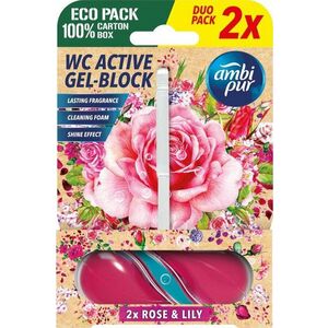 AMBIPUR WC Active gel-blok růže & lilie 2 x 45 g obraz