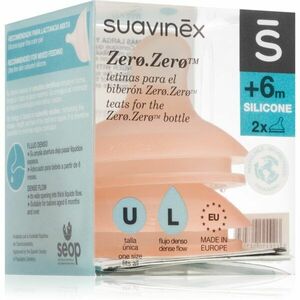 Suavinex Zero Zero Bottle Teat savička na láhev L Dense Flow 6 m+ 2 ks obraz