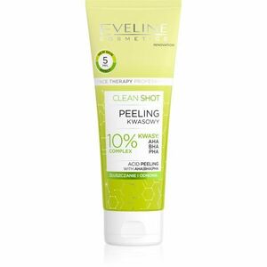 Eveline Cosmetics Clean Shot 10% Complex of AHA, BHA and PHA jemný peeling proti nedokonalostem pleti 75 ml obraz