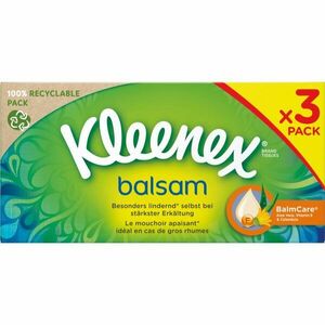 Kleenex Balsam Triple Box papírové kapesníky 3x64 ks obraz