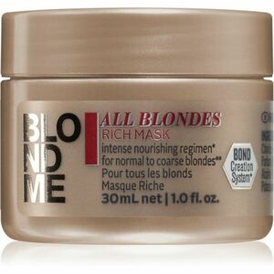 Schwarzkopf Professional Blondme All Blondes Rich vyživující maska pro hrubé vlasy 30 ml obraz